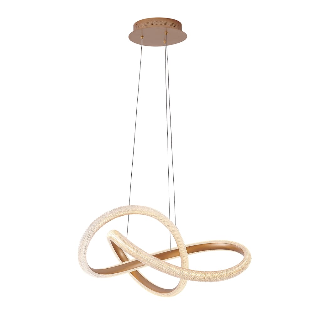 Gold Iron LED Chandelier With Clear Acrylic Diffusers