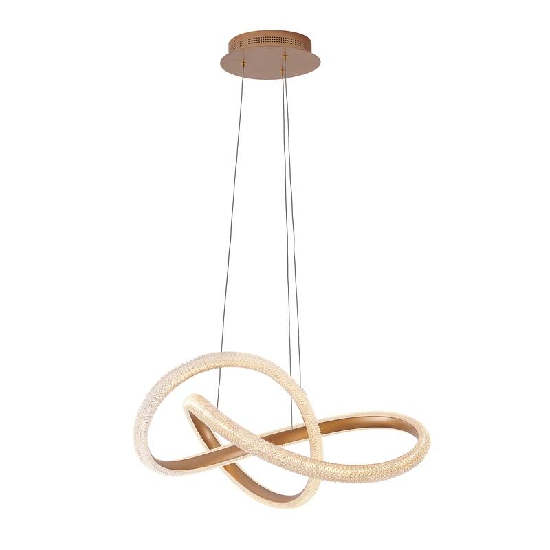 Gold Iron LED Chandelier With Clear Acrylic Diffusers