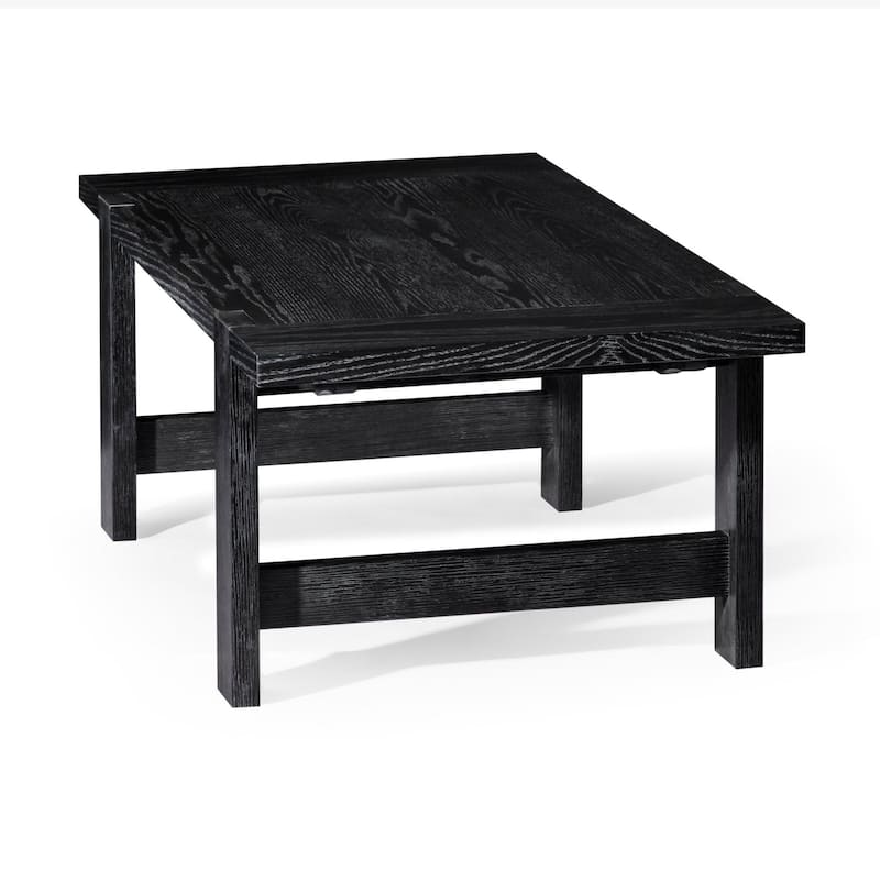 Maven Lane Angelo Rustic Rectangular Wooden Coffee Table in Aged Black