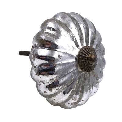 Mercury Glass Large Knobs Round - Set of 6