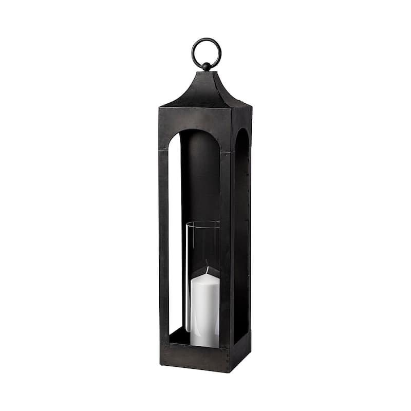 Ina Black Metal Wall Candle Holder - 7.1L x 6.7W x 29.7H - 7.1L x 6.7W x 29.7H - Black