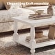 preview thumbnail 8 of 14, Farmhouse Coffee Table with Storage Shelf, French Country Living Room Table