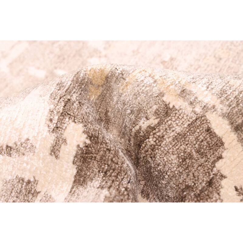 ECARPETGALLERY Hand-knotted Legacy Grey Silk Rug - 5'8 x 7'11