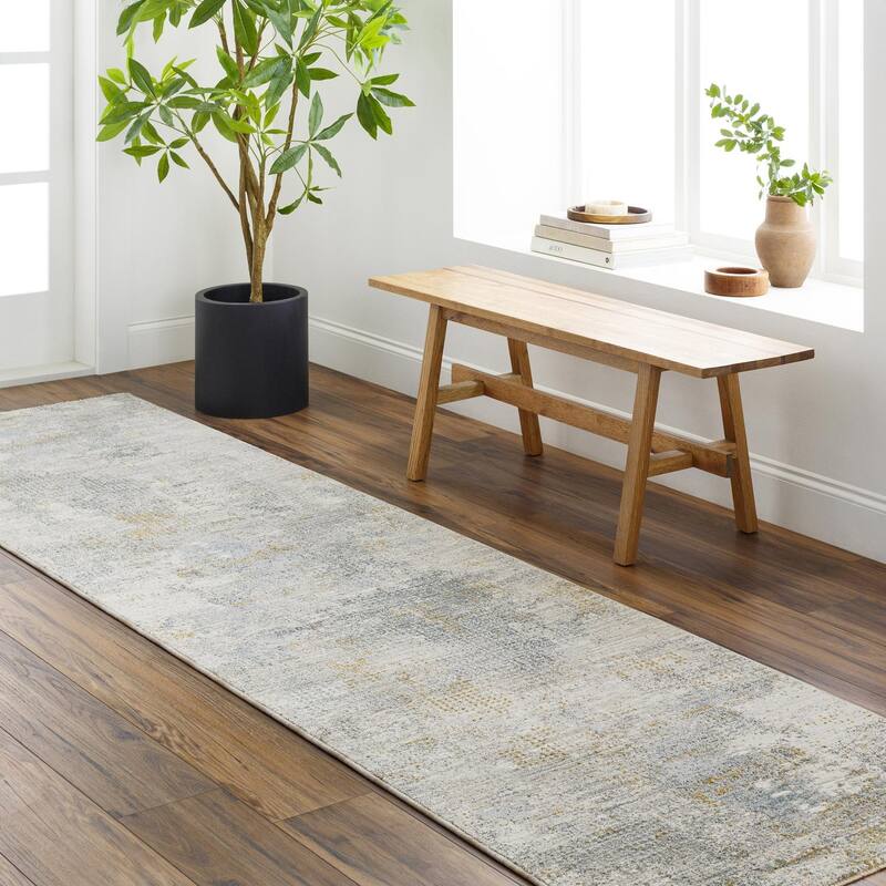 Livabliss Casual Dresden Abstract Area Rug - 2'7" x 10' - Medium Gray