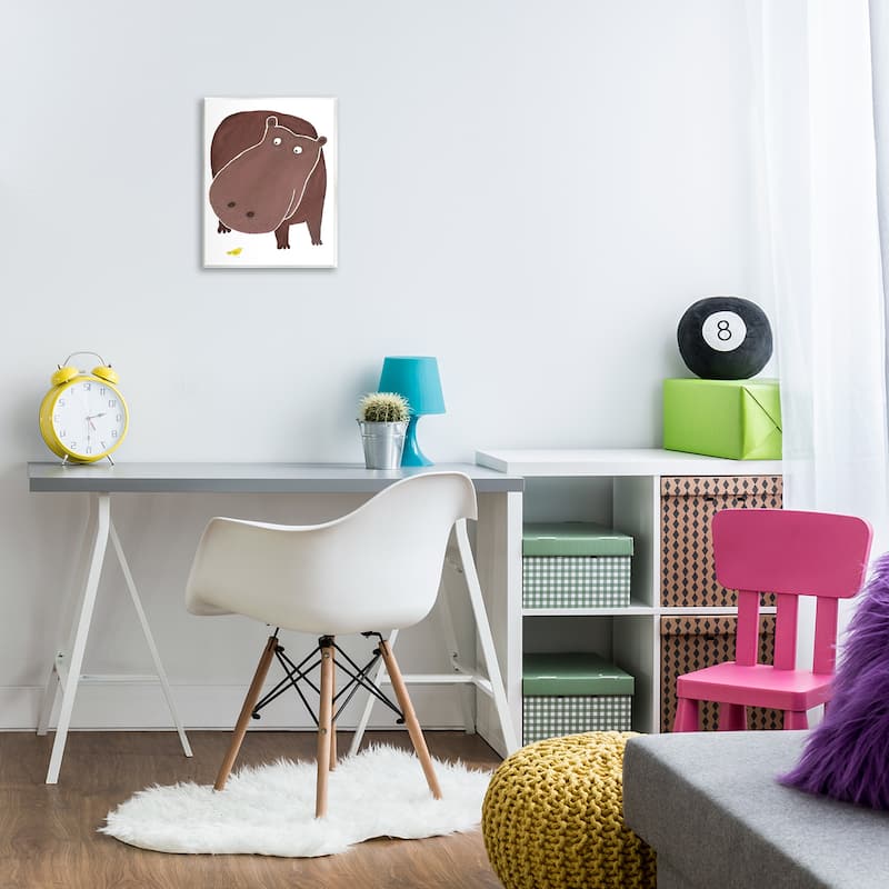 Stupell Hippo and Bird Friends Wall Plaque Art Design By Carla Daly