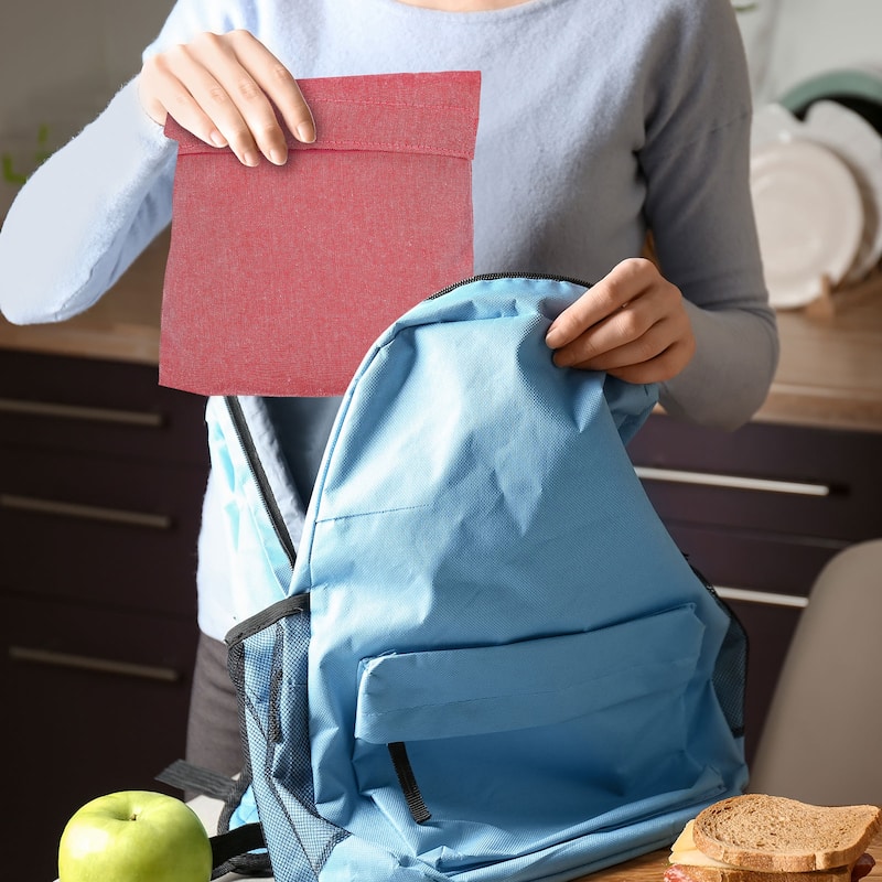 2Pcs 7"x7" Reusable Washable Polyester Snack Bag Sandwich Bag