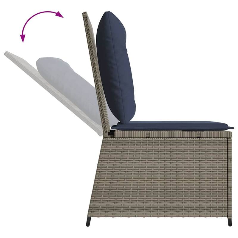 vidaXL Garden Sofa with Cushion Poly rattan - 54 x 67 x 95 cm
