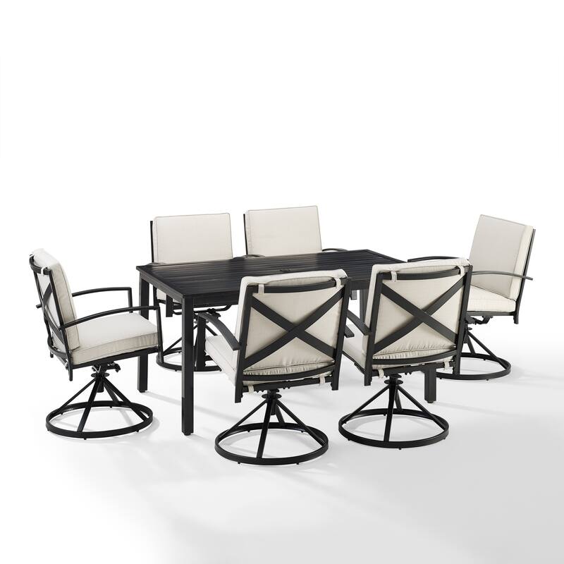 Crosley Kaplan 7Pc Outdoor Dining Set - 122"W x 99"D x 37"H