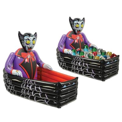 42 Inflatable Dracula the Vampire with Coffin Halloween Cooler