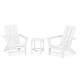 preview thumbnail 18 of 18, POLYWOOD Modern 3-Piece Adirondack Set with Long Island 18" Side Table White