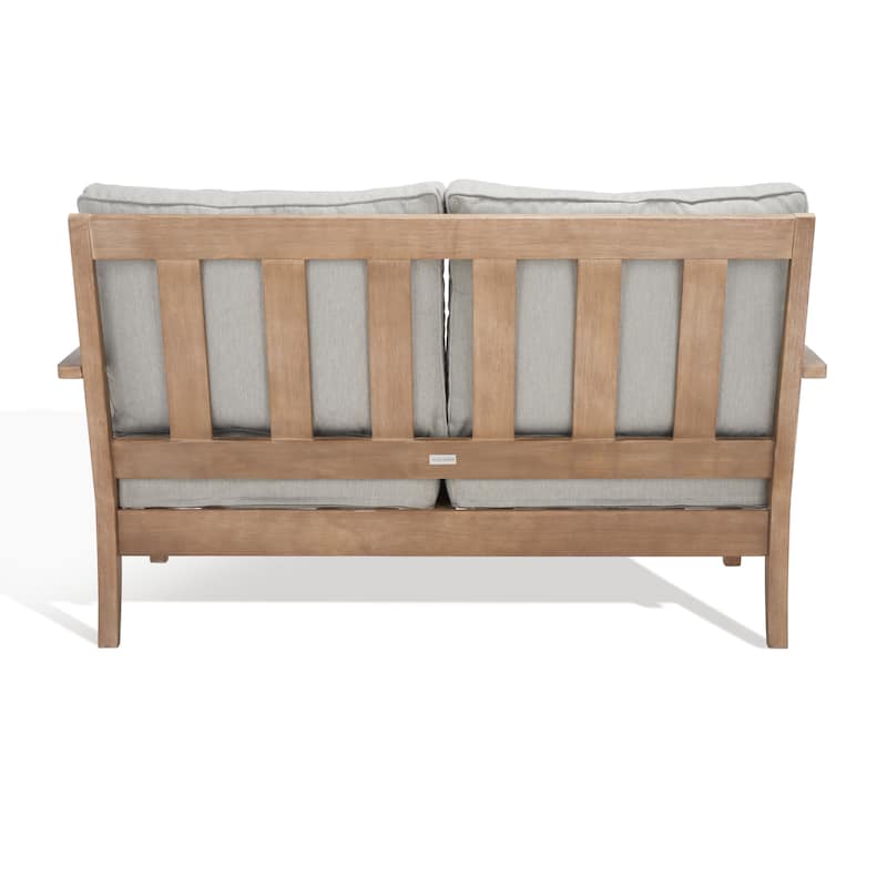 SAFAVIEH Couture Martinique Wood Patio Loveseat - 56"W x 35"D x 32"H