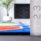 preview thumbnail 7 of 7, Nuloom Blue Playtime Geometric Octagons Educational Kids Area Rug