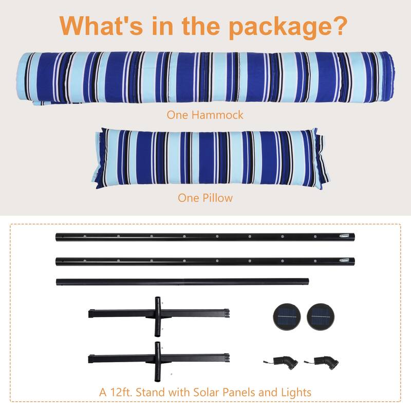 12 ft. Hammock with Stand - 149.6*55.1*45.3