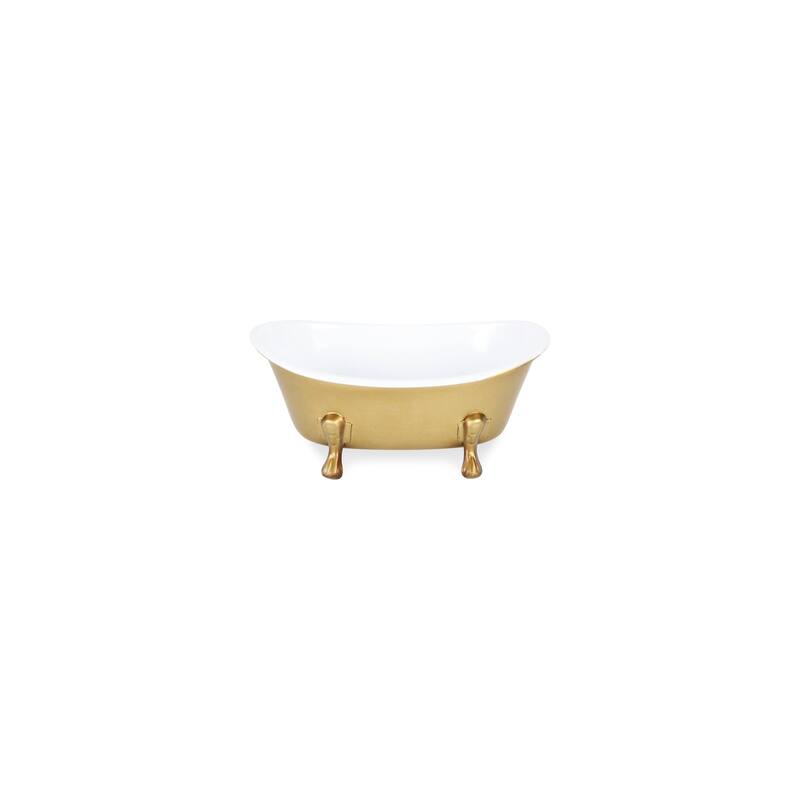 Lavande Golden Metal Fleur-de-Lis Accented Tub Decor