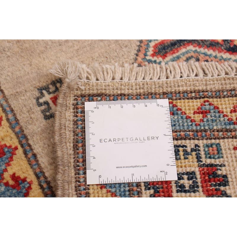 ECARPETGALLERY Hand-knotted Uzbek Ghazni Khaki Wool Rug - 2'9 x 9'10