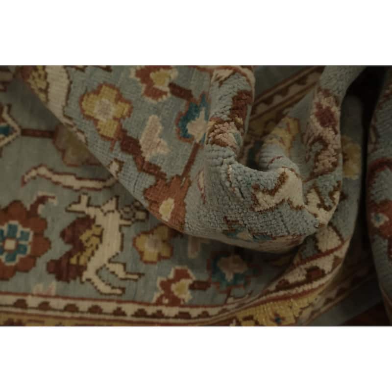 Hand Knotted Oriental 100% Wool Carpet Traditional Floral Navy Blue & Blues Ziegler Area Rug - 4' 0'' X 1' 11''