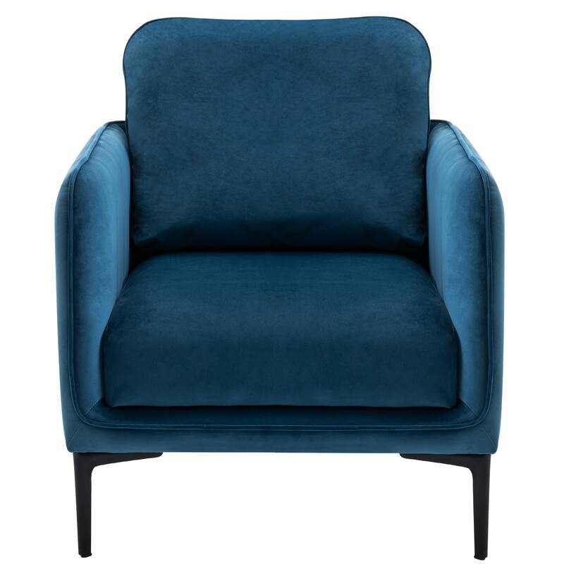 Nora Modern Velvet Accent Chair for Bedroom with Metal Legs