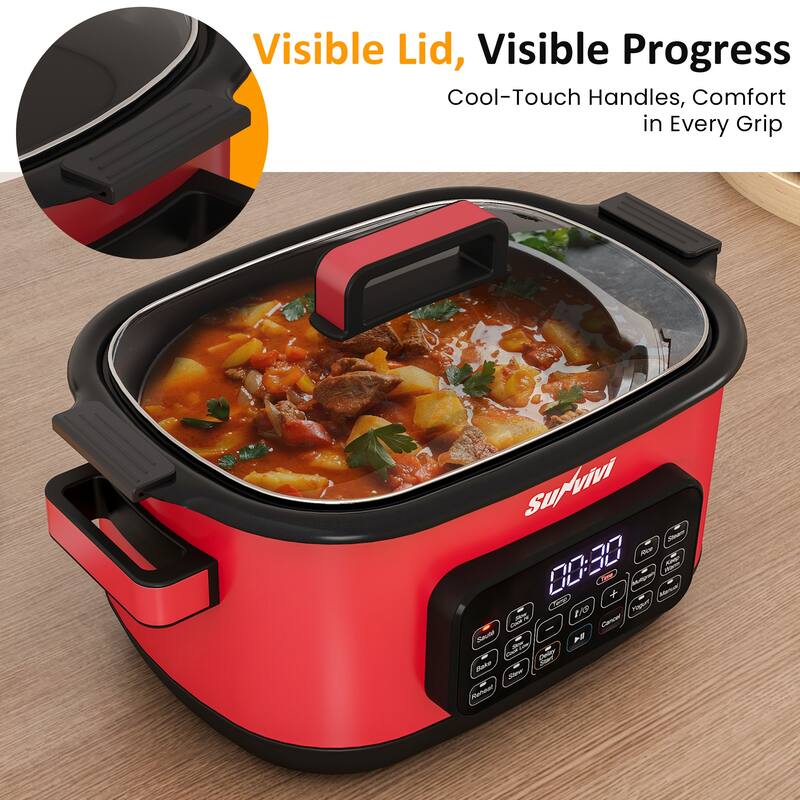 6.5QT 12-in-1 Programmable Multi Slow Cooker