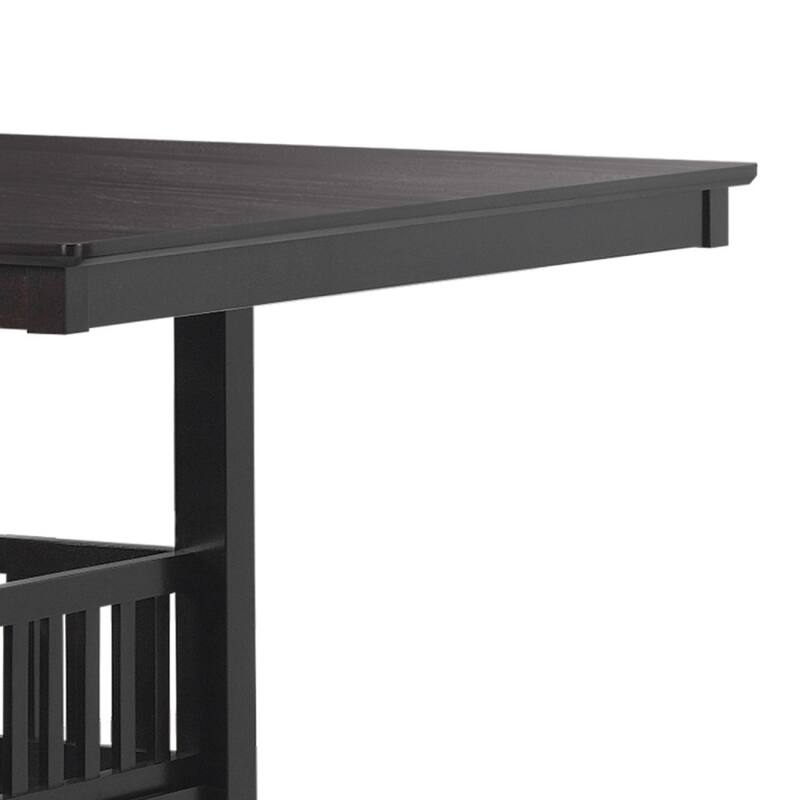 Transitional Style Counter Height Table, Espresso Brown