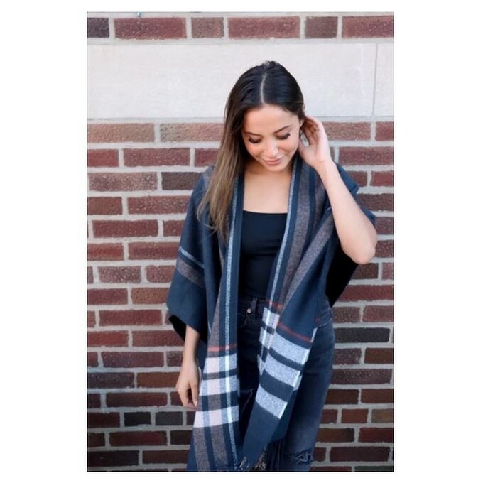 navy wraps and shawls