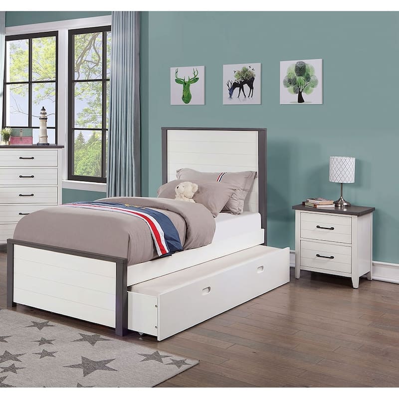 Nightstand Bedroom 1pc Nightstand Pull 2-Drawers