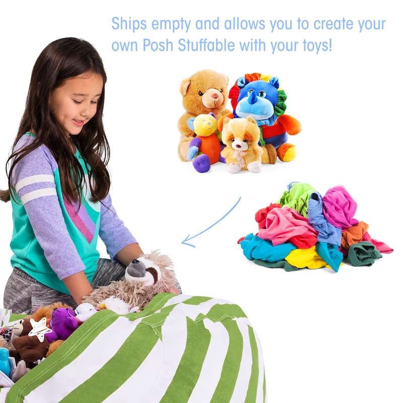 Kids' Stuffed Animal Storage Bean Bag Chair Cover or Toy Organizer