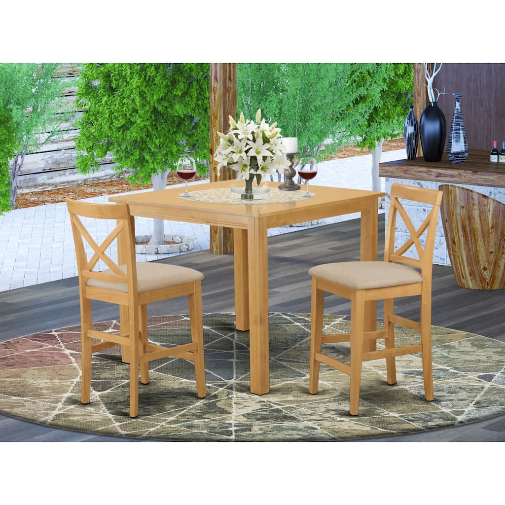 Asian Counter Height Dining Set - Pub Table & Bar Stools - Modern Dining Room Furniture
