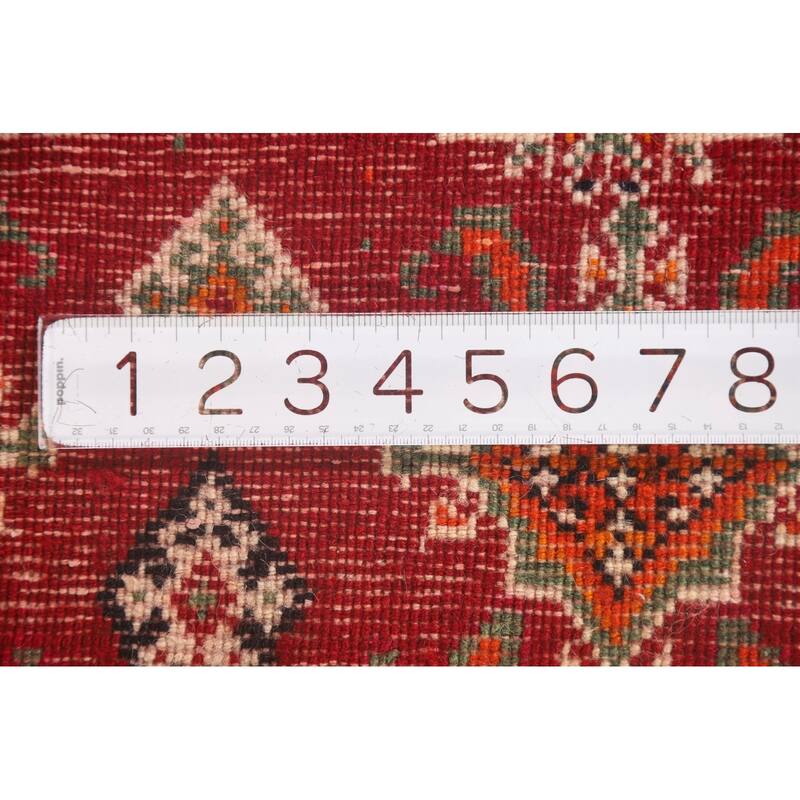 Red Shiraz Persian Vintage Square Rug Handmade Wool Carpet - 2'1" x 1'10"