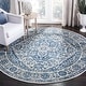 preview thumbnail 65 of 90, SAFAVIEH Brentwood Myrtice Oriental Medallion Rug 5' Round - Navy/Light Grey - Round