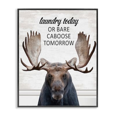 Stupell Laundry Today Bare Caboose Tomorrow Framed Giclee Art Design By Lettered and Lined
