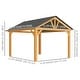 preview thumbnail 3 of 7, Outsunny 13' x 11' Wood Framed Gazebo, Hardtop Canopy, Steel Roof