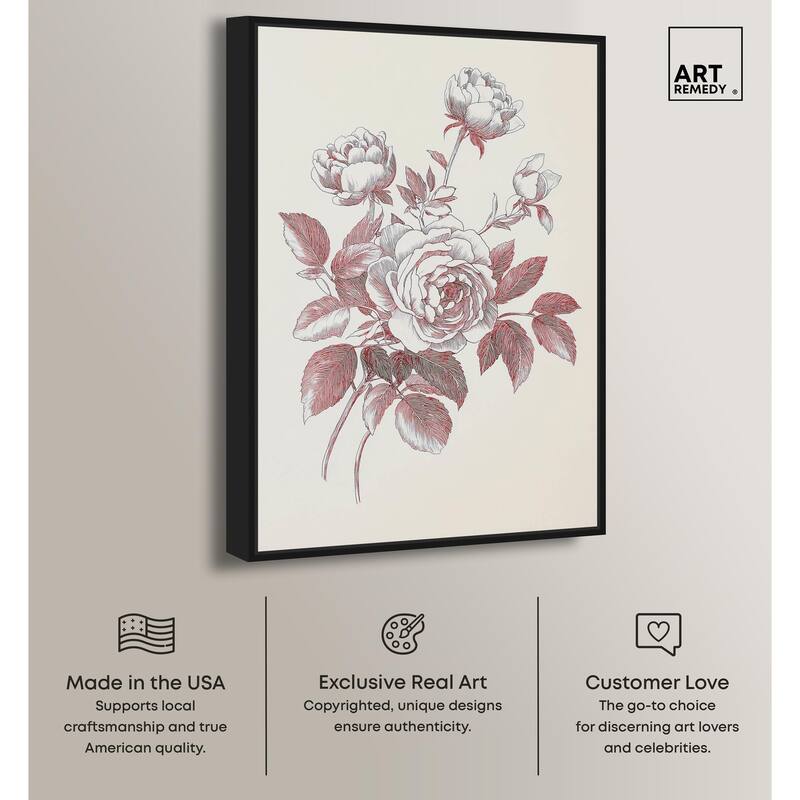 Breezy Red Pencil Blooms II Canvas by Art Remedy