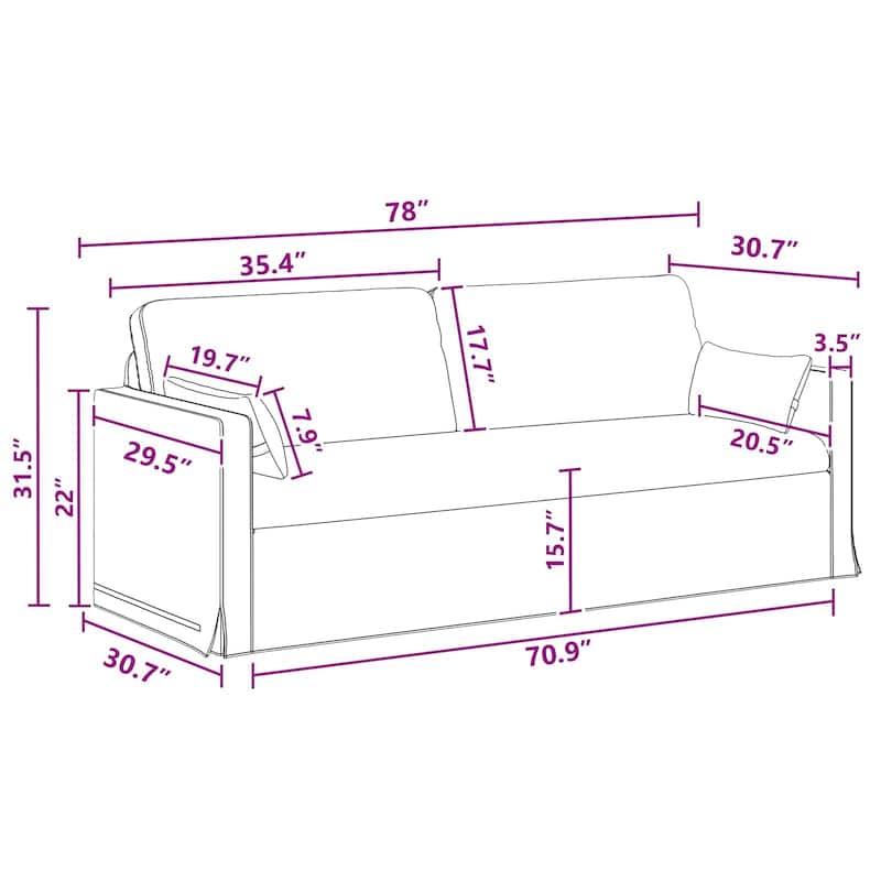 vidaXL Sofa Dark Grey in Fabric