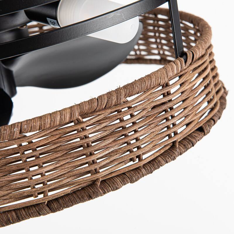 13" 3-Light 3-Blade Rustic Farmhouse Ceiling Fan with Light