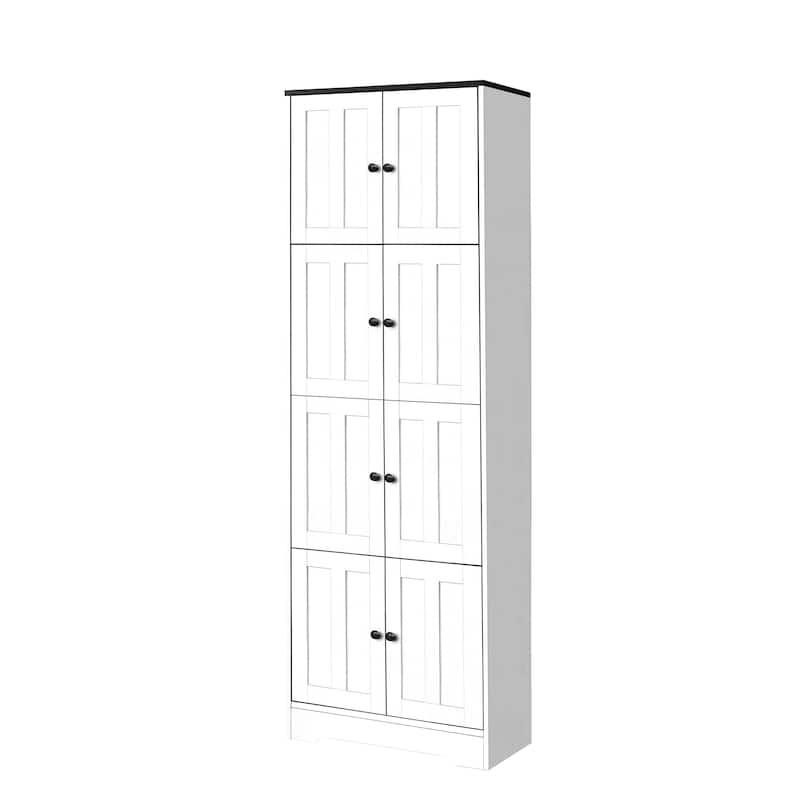 Tall Storage Cabinet With 8 Doors And 4 Shelves - 12.80 x 24.00 x 72.40