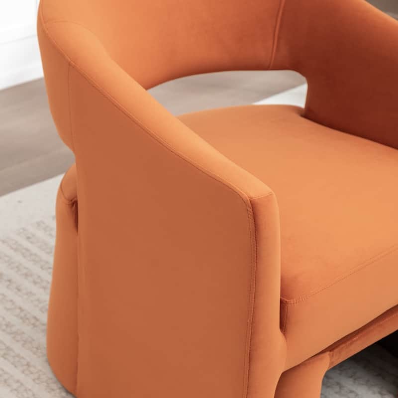 SEYNAR Modern Glam Velvet Accent Armchair Open Back with Ottoman