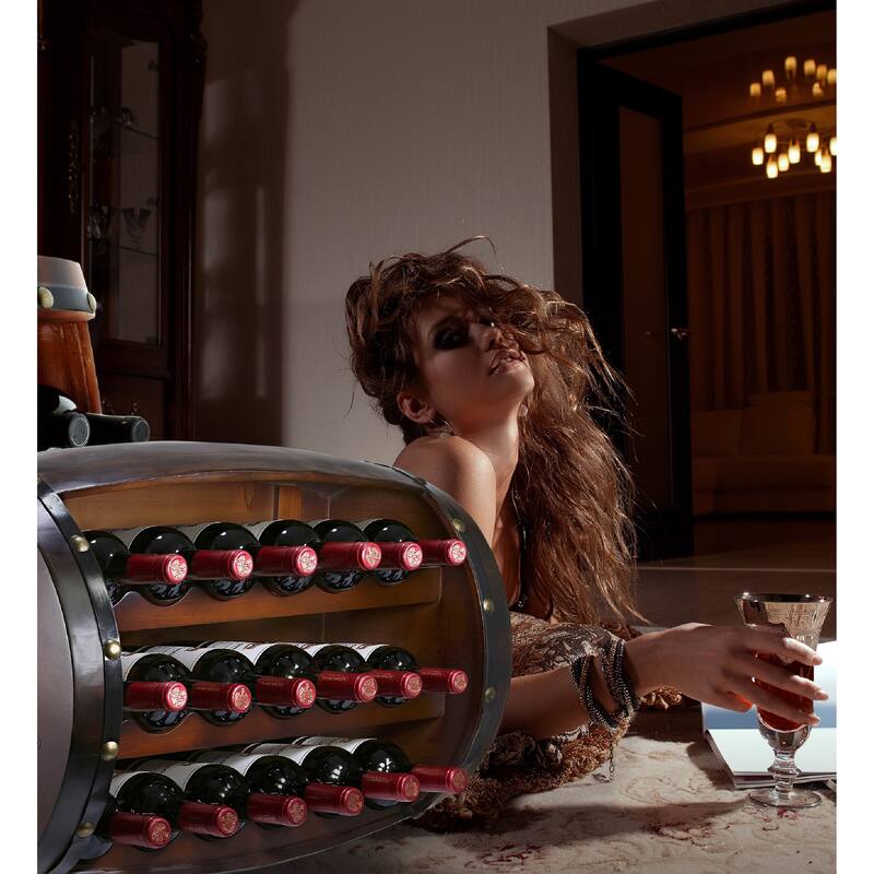 CoTa Global Napoleon Mounted Wall Wine Rack for 18 Wine Bottles - 23.25Lx12Wx17.5H inches.