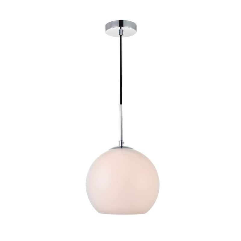 Frosted Glass 1-light Pendant - Chrome