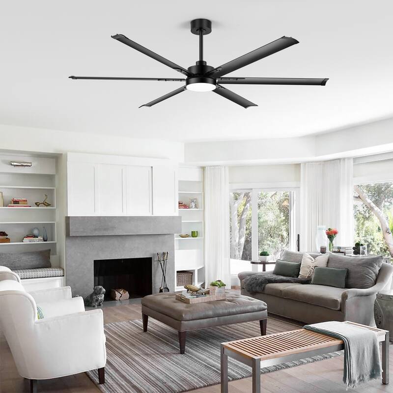 72in 6 Aluminum Blades LED Ceiling Fan with LED Light Kit and Remote