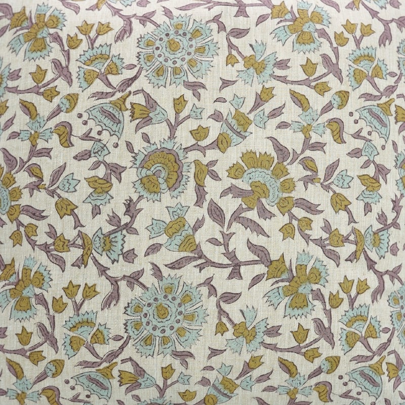Fabdivine Linen Cushion Cover Floral Throw Handmade Purple Pillow Case for Couch Office Guest Bedroom Farmhouse, Pushaplata