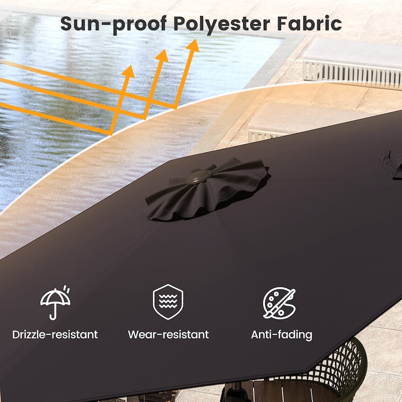 Gymax 7.5 ft Patio Umbrella Outdoor Heavy Duty Market Umbrella w/ Push