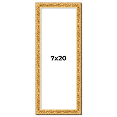 7x20 Frame Gold Real Wood Picture Frame Width 1 inches | Interior