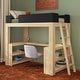 preview thumbnail 23 of 27, Max and Lily Mid-Century Modern Twin Loft Bed with Wraparound Desk and Shelves Blonde/Black