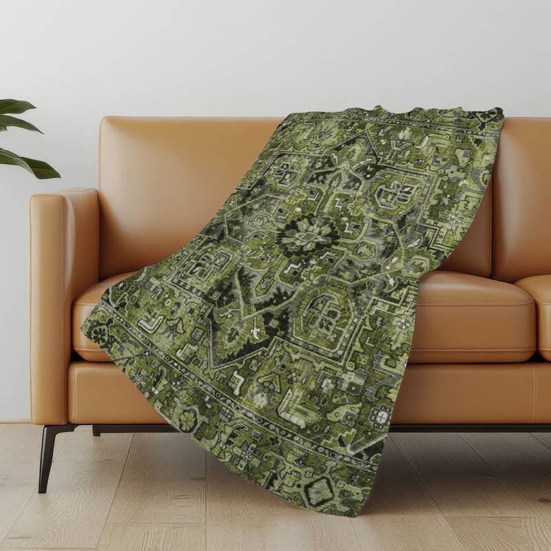 Premium Machine Washable Traditional Persian Sherpa Throw Blanket