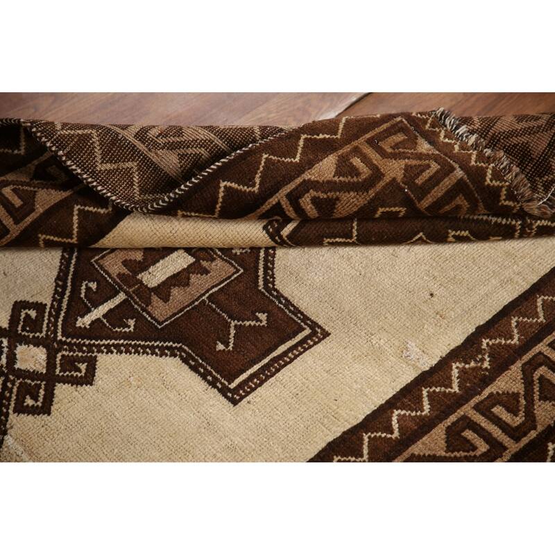 Geometric Gabbeh Persian Vintage Area Rug Handmade Wool Carpet - 3'5"x 6'3"