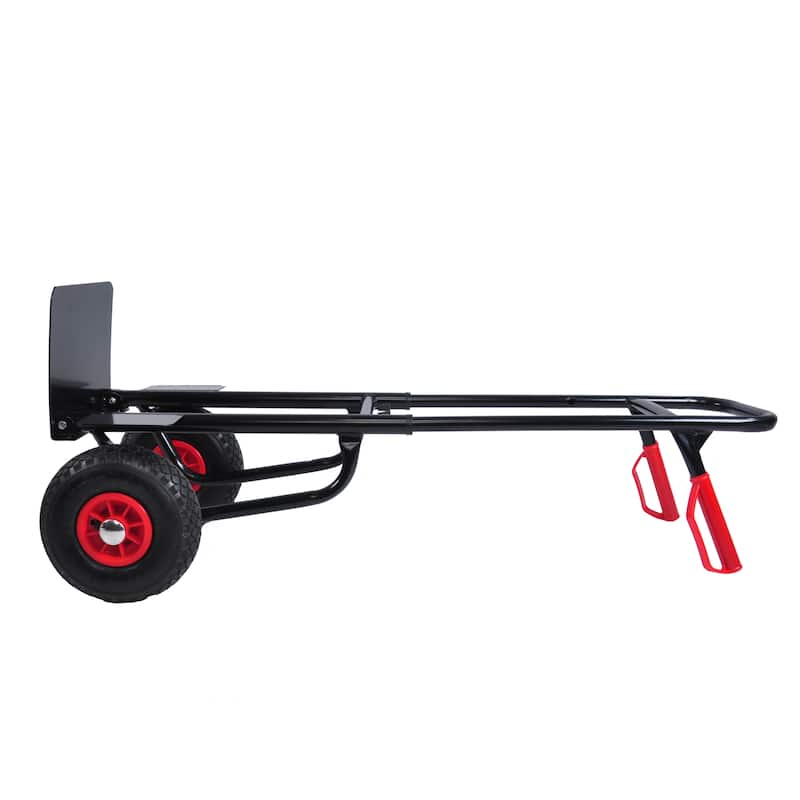 Heavy-Duty Manual Truck with Double Handles, Steel Trolley and Rubber Wheels