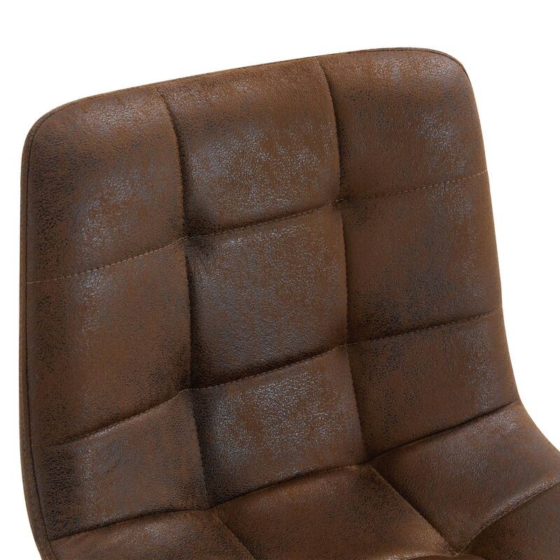 Modern Pu Bar Chair Set-Two Pieces, Stable Comfort.Checkered Design,Metal Legs,Suitable For Placement In Bars