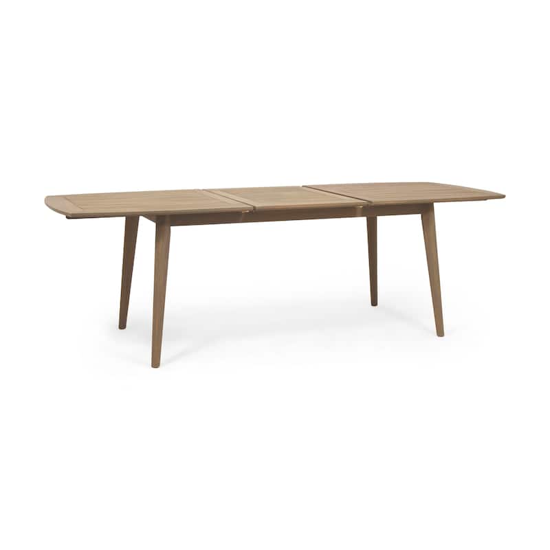 Roomfitters Outdoor Acacia Wood Expandable Dining Table, Stylish and Durable Design for Patio and Garden Use, Gray