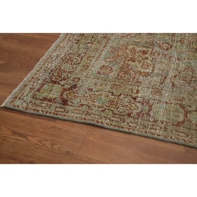 Hand Knotted Oriental 100% Wool Carpet Traditional Floral Navy Blue & Blues Mahal Area Rug - 6' 4'' X 4' 2''