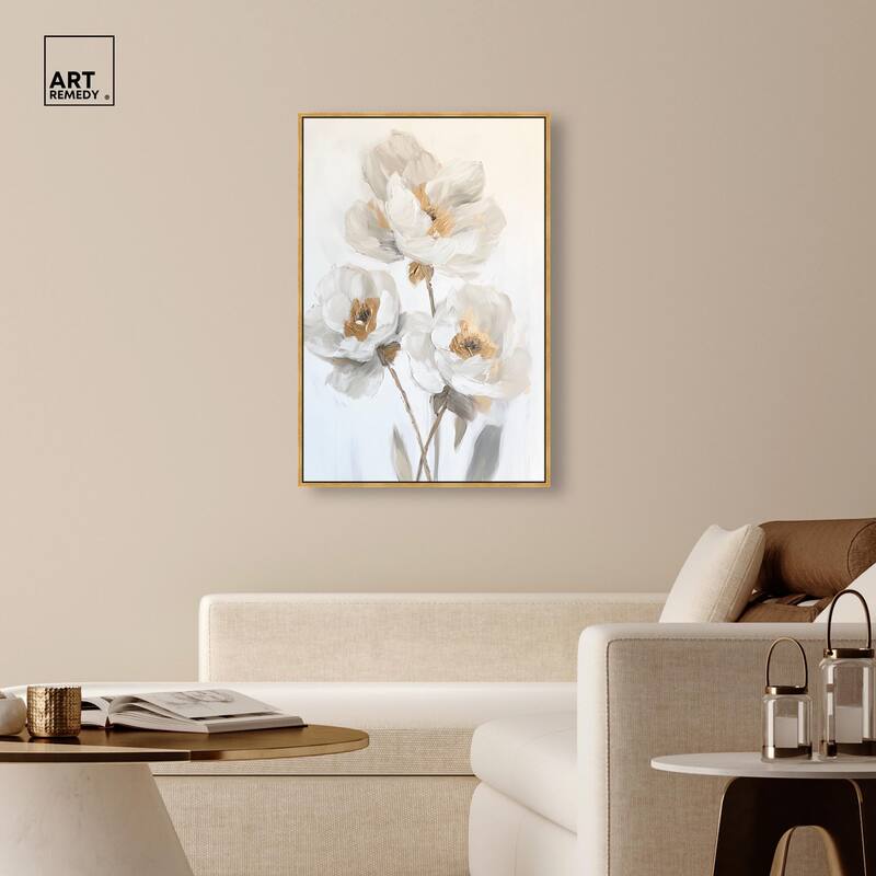 Silvered Flora II Canvas by Art Remedy